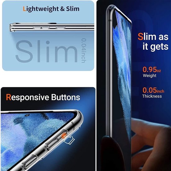 Samsung Galaxy S22 Plus Hoesjes – Transparante Siliconen Backcover – Inclusief 1x Screenprotector Gehard Glas – Anti Kras-Ilumina Benelux