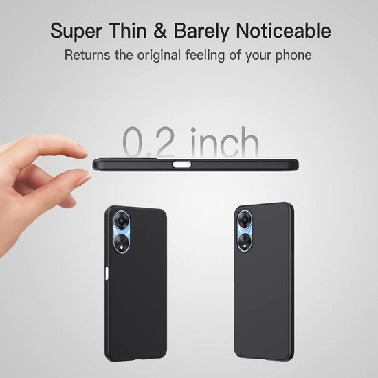 Oppo A58 5G Hoesjes – TPU Siliconen Backcover – Soft Case – Incl. Gehard Glas Screenprotector – Zwart-Ilumina Benelux