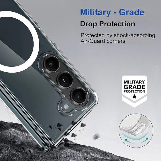 Samsung Galaxy Z Fold 4 Hoesjes – Magnetische Backcover – MagSafe Compatibel – Doorzichtig