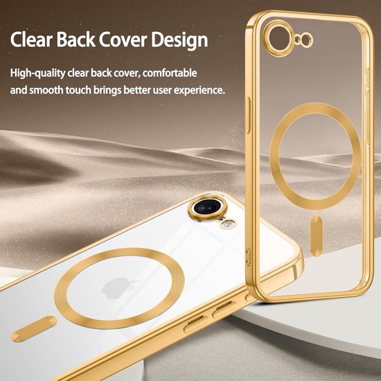 iPhone 16e Hoesjes – MagSafe Compatible Backcover – Ingebouwde Camerabescherming – Goud-Ilumina Benelux