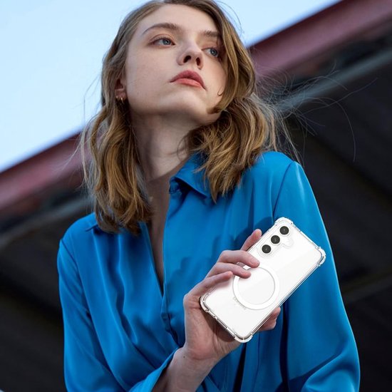 Shockproof Hoesje - Geschikt voor Samsung Galaxy S25 - Rugged Air geschikt voor MagSafe case - Transparant