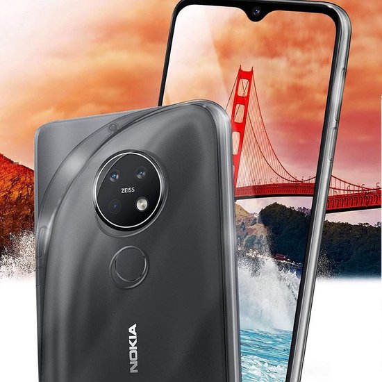 Nokia 6.2 Hoesjes – Transparante TPU Siliconen Backcover – Soft Case – 3x Screenprotector Gehard Glas-Ilumina Benelux