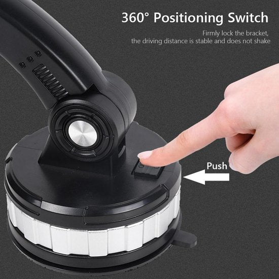 Telefoonhouder auto – Zuignap houder voor voorruit & dashboard – Stevige grip – 360° draaibaar – Zwart-Ilumina Benelux