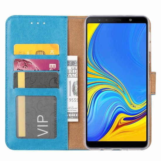 Samsung Galaxy A9 2018 Hoesjes – Portemonnee Hoes – Pasjeshouder – Magneetsluiting – Turquoise-Ilumina Benelux