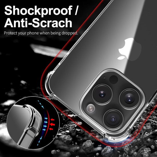iPhone 15 Pro Max Hoesjes – Transparante TPU Siliconen Backcover – Schokbestendig – Soft Case-Ilumina Benelux