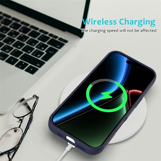 iPhone 17 Hoesjes – Liquid Siliconen Backcover – Soft Touch – Inclusief 2x Screenprotector – Middernachtblauw-Ilumina Benelux
