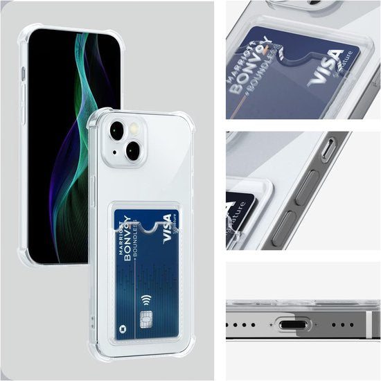 iPhone 12 Pro Hoesjes – Transparante TPU Backcover – Schokbestendig – Pasjeshouder-Ilumina Benelux
