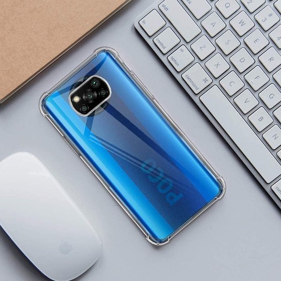 Xiaomi Poco X3 Hoesjes – Siliconen Backcover – Schokbestendig Anti-Shock – Transparant – 2x Screenprotector-Ilumina Benelux