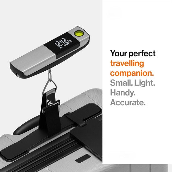 Kofferweegschaal – Digitale bagageweegschaal – Hangweegschaal met LCD-display – Tot 50 kg – Zwart