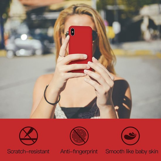 iPhone X / XS Hoesjes – Liquid Siliconen Backcover – Flexibel TPU – Schokbestendig – Rood-Ilumina Benelux