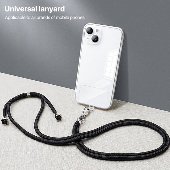 Telefoonkoord – Universeel Nekkoord Telefoonhanger – Verstelbaar – Sterk Touw – Donkerroze-Telefoonkoord-Ilumina Benelux