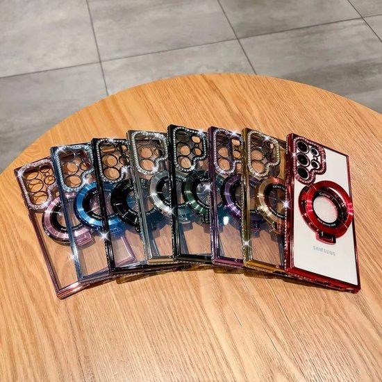 Back Cover Hoesje - Schattige met Diamanten steentjess - Geschikt voor: Samsung S23 - Goud