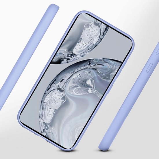 Samsung Galaxy S22 Hoesjes – Liquid Solid Siliconen Backcover – Schokbestendig – Blauw/Paars-Ilumina Benelux