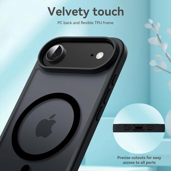 iPhone Air Hoesjes – MagSafe-Compatibele Magnetische Backcover – Krasbestendig – Slank Design – Zwart-Ilumina Benelux