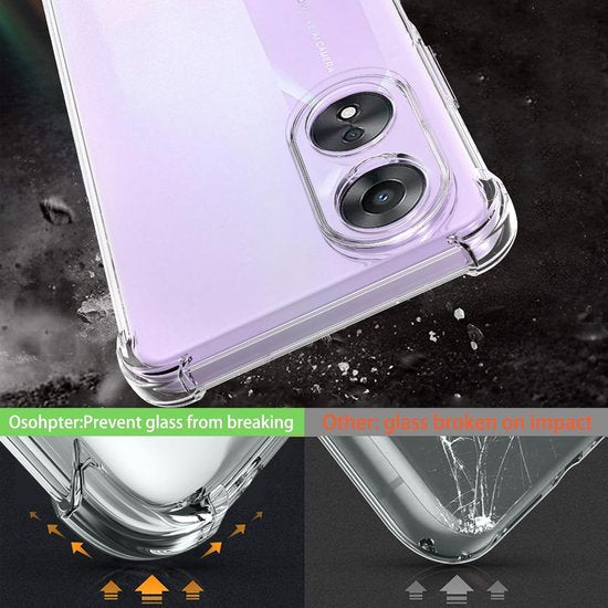 Oppo A58 5G / A78 5G Hoesjes – Siliconen Backcover – Schokbestendig – Inclusief Screenprotector – Transparant-Ilumina Benelux