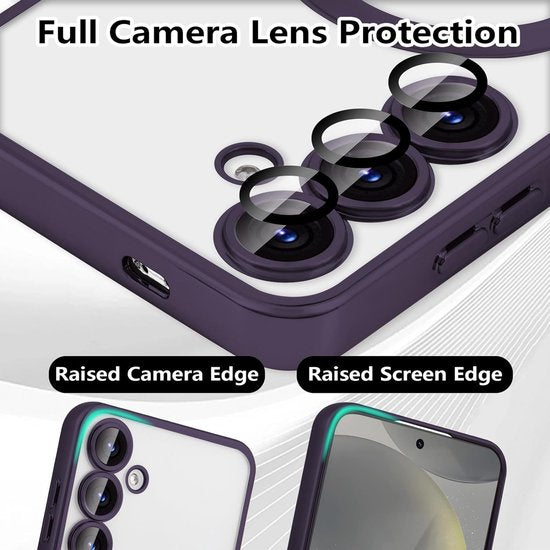 Samsung Galaxy S25 Hoesjes – MagSafe Compatible Backcover – Ingebouwde Camera Lens Protector – Zwart
