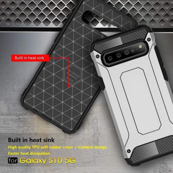 Samsung Galaxy S10 Hoesjes – Armor Hybrid Backcover – Schokbestendig – Zwart-Ilumina Benelux
