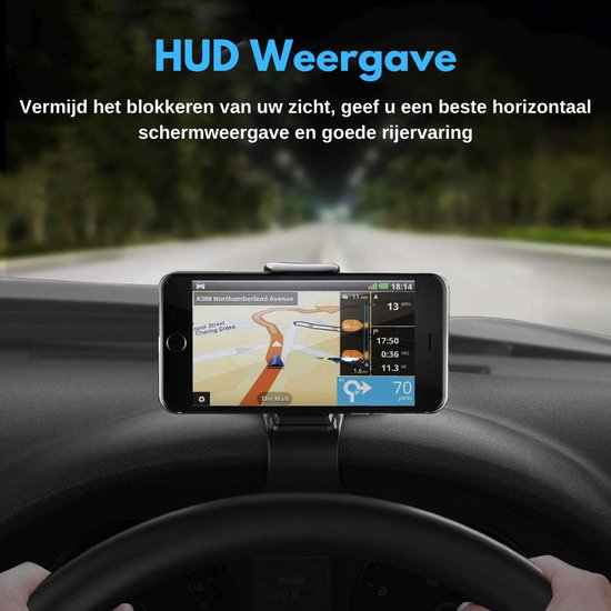 Telefoonhouder auto – Dashboard autohouder – Stevige grip – Zwart-Ilumina Benelux