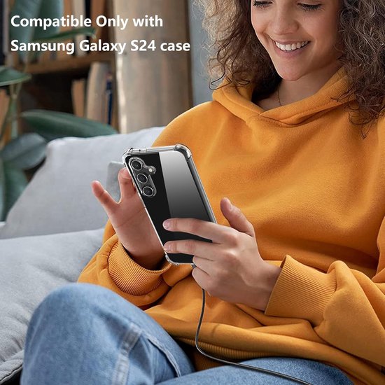 Samsung Galaxy S24 Plus Hoesjes – Siliconen Backcover – Schokbestendig – Transparant – Inclusief 3x Screenprotector-Ilumina Benelux
