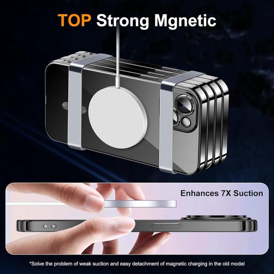 iPhone 15 Hoesjes – Magnetische Clear Siliconen Backcover – Camera Lens Protector – MagSafe – Zwart-Ilumina Benelux