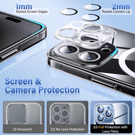 iPhone 16 Pro Hoesjes – Transparante Siliconen Backcover – MagSafe Compatibel – Camera Protector – Schokbestendig-Ilumina Benelux