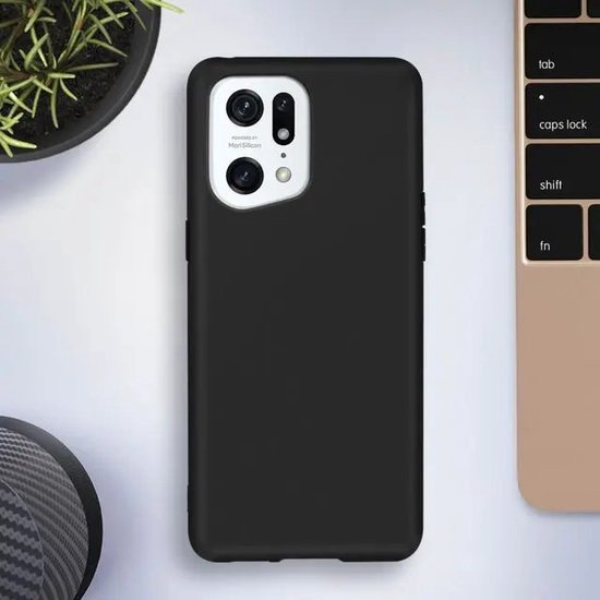 Oppo Find X5 Pro Hoesjes – Siliconen Backcover – Schokbestendig – Zwart-Ilumina Benelux