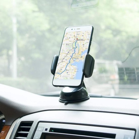 Telefoonhouder auto – Zuignap Dashboard & Raam – Verstelbaar – 360° Draaibaar – Zwart-Ilumina Benelux