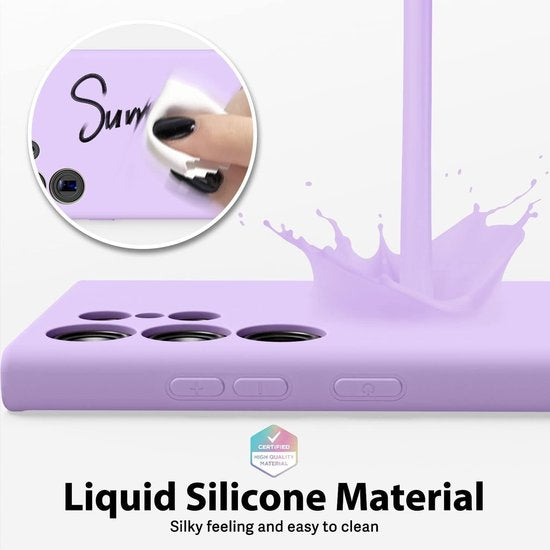 Samsung Galaxy S22 Ultra Hoesjes – Liquid Solid Siliconen Backcover – Soft Touch – Schokbestendig – Paars-Ilumina Benelux