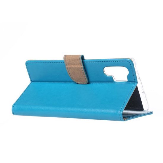 hoesje Geschikt voor: Samsung Galaxy Note 10 Plus Portemonnee Turquoise met 2x Glas Screenprotector