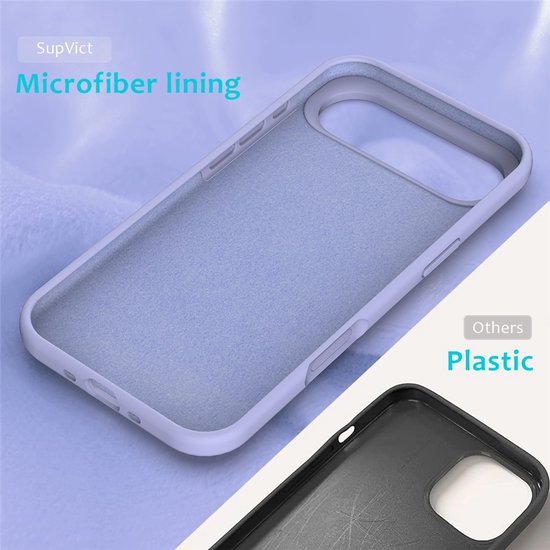 iPhone Air Hoesjes – Liquid Silicone Backcover – Soft Touch – Inclusief Screenprotector & Camera Lens Protector – Lila-Ilumina Benelux