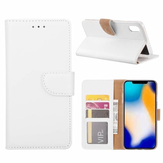 iPhone XR Hoesjes – Portemonnee Hoes – Magneetsluiting – Inclusief 2x Full Screenprotector – Wit-Ilumina Benelux