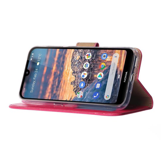 Nokia 2.3 Hoesjes – Portemonnee Hoes – Pasjeshouder – 2x Screenprotector – Roze-Ilumina Benelux