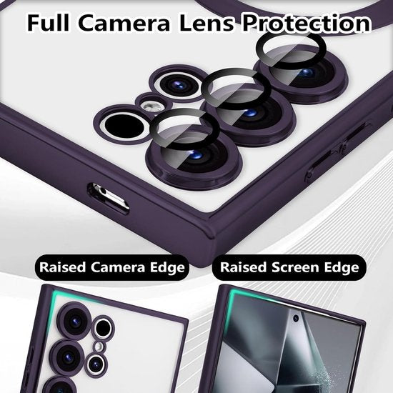 Samsung Galaxy S25 Ultra Hoesjes – Magsafe Compatible Backcover – Ingebouwde Camera Lens Protector – Zwart-Ilumina Benelux