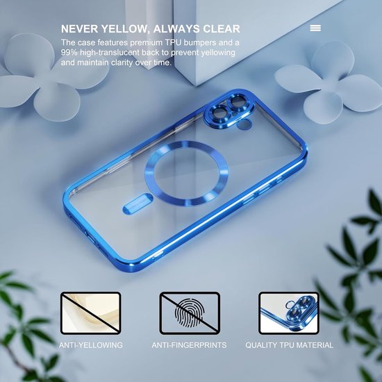 iPhone 16 Plus Hoesjes – Siliconen Backcover – Camera Lens Protector – MagSafe Compatibel – Blauw-Ilumina Benelux