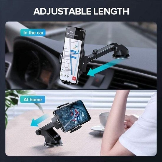 Telefoonhouder auto – Stevige zuignap – Voor raam & dashboard – Universeel – Zwart-Ilumina Benelux