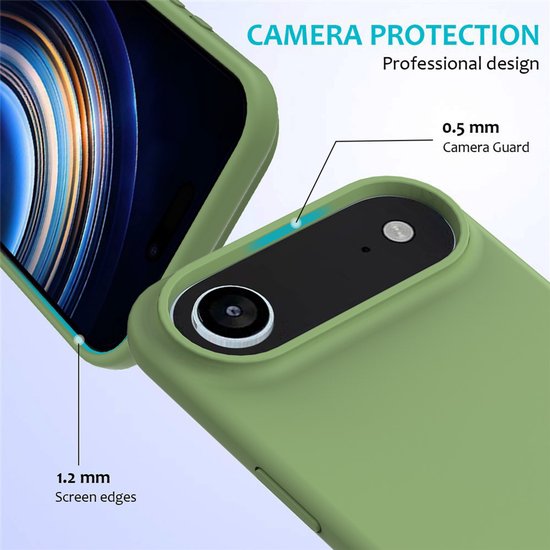 iPhone Air Hoesjes – Liquid Siliconen Backcover – Soft Touch – Incl. Screenprotector & Camera Lens Protector – Groen-Ilumina Benelux
