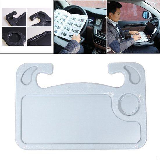 Multifunctionele Stuur Tafel Auto - Draagbare Laptop Desk Houder - Stuurwiel Houder - Eten en Drinken In Auto - Grijs