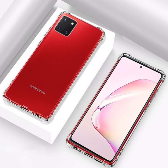 Shockproof Flexibele achterkant Silicone hoesje Transparant Geschikt voor: Samsung Galaxy Note 10 Plus