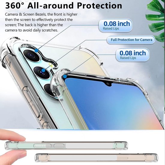 Samsung Galaxy A35 Hoesjes – Siliconen Backcover Anti-Shock – Schokbestendig – Incl. 3x Screenprotector Gehard Glas – Transparant-Ilumina Benelux