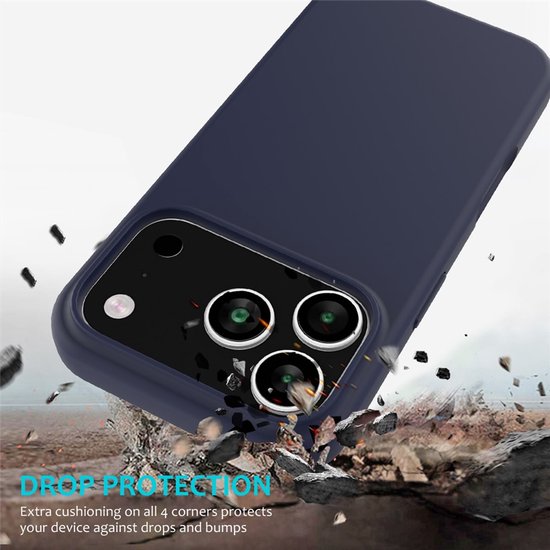iPhone 17 Pro Max Hoesjes – Liquid Siliconen Backcover – Soft Touch – Schokbestendig – Middernachtblauw-Ilumina Benelux