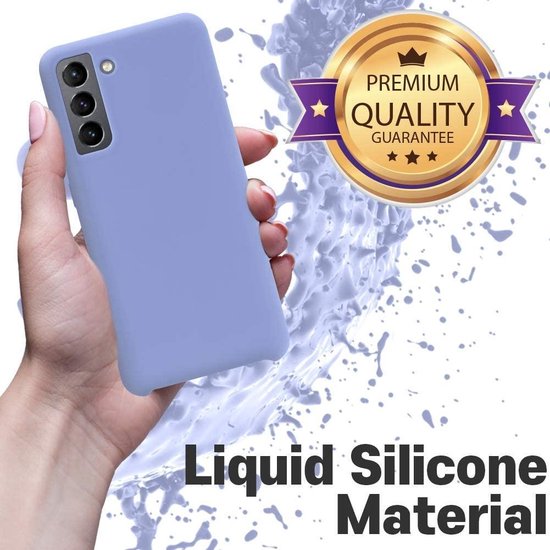 Samsung Galaxy S21 Plus Hoesjes – Liquid Siliconen Backcover – Soft Touch Flexibel – Inclusief Screenprotector – Paars-Ilumina Benelux