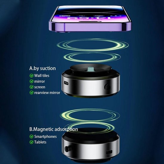 Telefoonhouder auto – Dashboard & Autoruit – Vacuüm Zuignap – Universeel – Zwart-Ilumina Benelux
