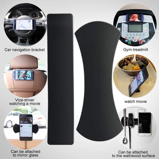 Telefoonhouder auto – Siliconen antislip sticker pad – Voor dashboard & bureau – Herbruikbaar – Zwart-Ilumina Benelux