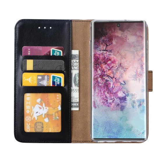 Samsung Galaxy Note 10 Hoesjes – Bookcase Portemonnee Hoes – Pasjeshouder – Magneetsluiting – Zwart-Ilumina Benelux