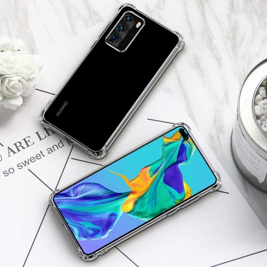 Huawei P40 Pro Hoesjes – Siliconen Backcover – Schokbestendig – Transparant – Anti-shock-Ilumina Benelux