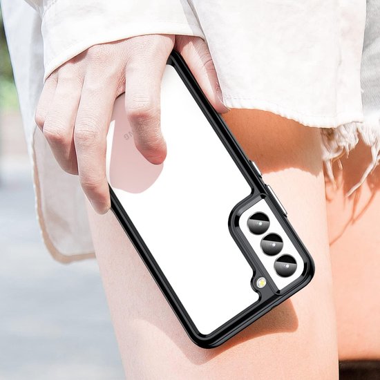 Helder acryl Harde achterkant Hoesje - Zachte TPU Bumper Hybride telefoonhoes Geschikt voor: Samsung Galaxy S23