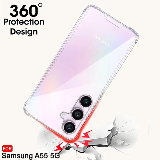 Samsung Galaxy A55 Hoesjes – Ultra-Hybrid Backcover – Schokbestendig – Crystal Clear – Transparant-Ilumina Benelux