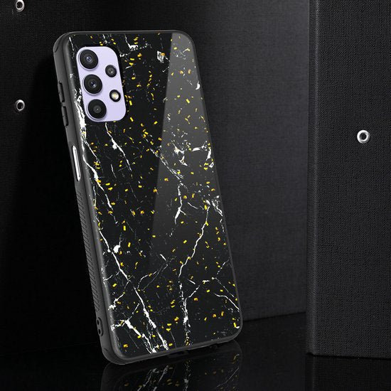 Shockbestendige Silicone Hoesje met print Geschikt voor: Samsung Galaxy A73 5G - Zwart