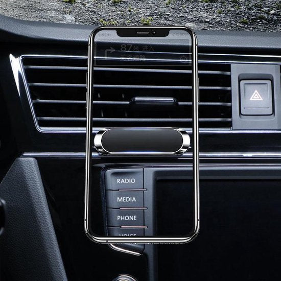 Telefoonhouder auto – Magnetisch Ventilatierooster – Universeel – LuxeBass LB-435 – Grijs-Ilumina Benelux