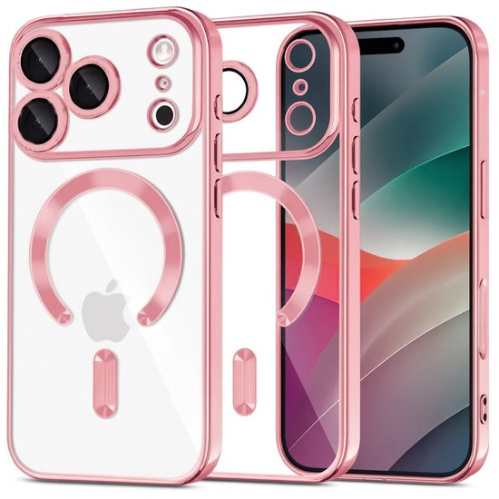iPhone 17 Pro Max Hoesjes – Backcover – Camera Lens Protector – MagSafe Compatibel – Roze-Ilumina Benelux